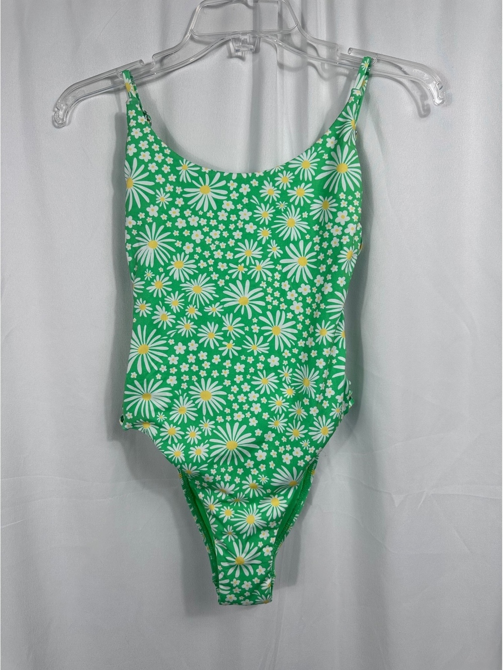 Hurley Pop Blooms Moderate One Piece Swimsuit in Green Floral Print, Size S
